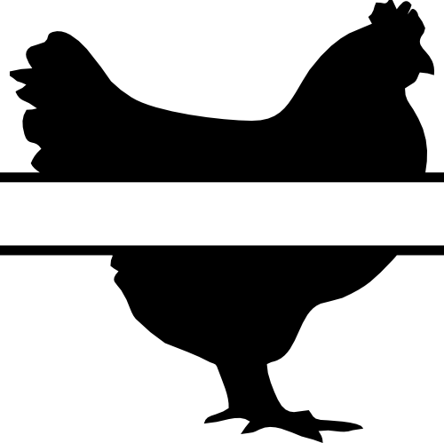 (s003-01-S) Chicken Hen Split Name Custom Text