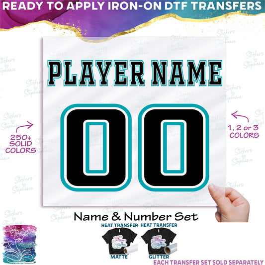 (cpn-001-3) FTY Oldsport College Block Custom Player Name & Number Set 1, 2 or 3 Colors