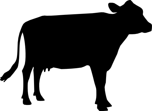 (003-02-1B) Cow Silhouette