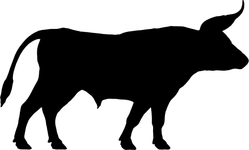 (003-02-1C) Cow Silhouette