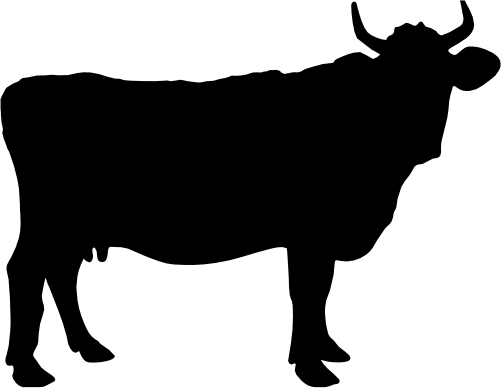 (003-02-1D) Cow Silhouette