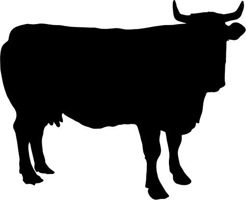 (003-02-1F) Cow Silhouette