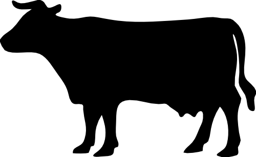 (003-02-1G) Cow Silhouette