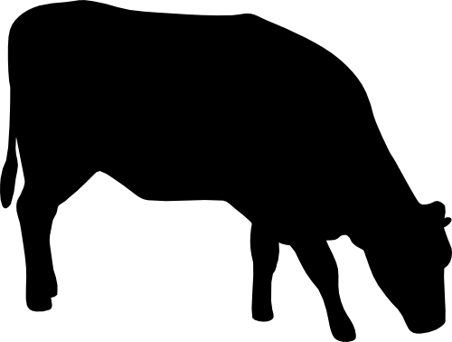 (003-02-1H) Cow Silhouette
