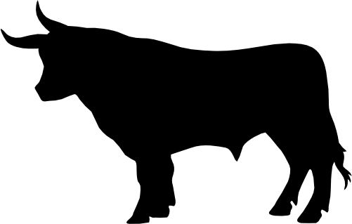 (003-02-1J) Cow Silhouette