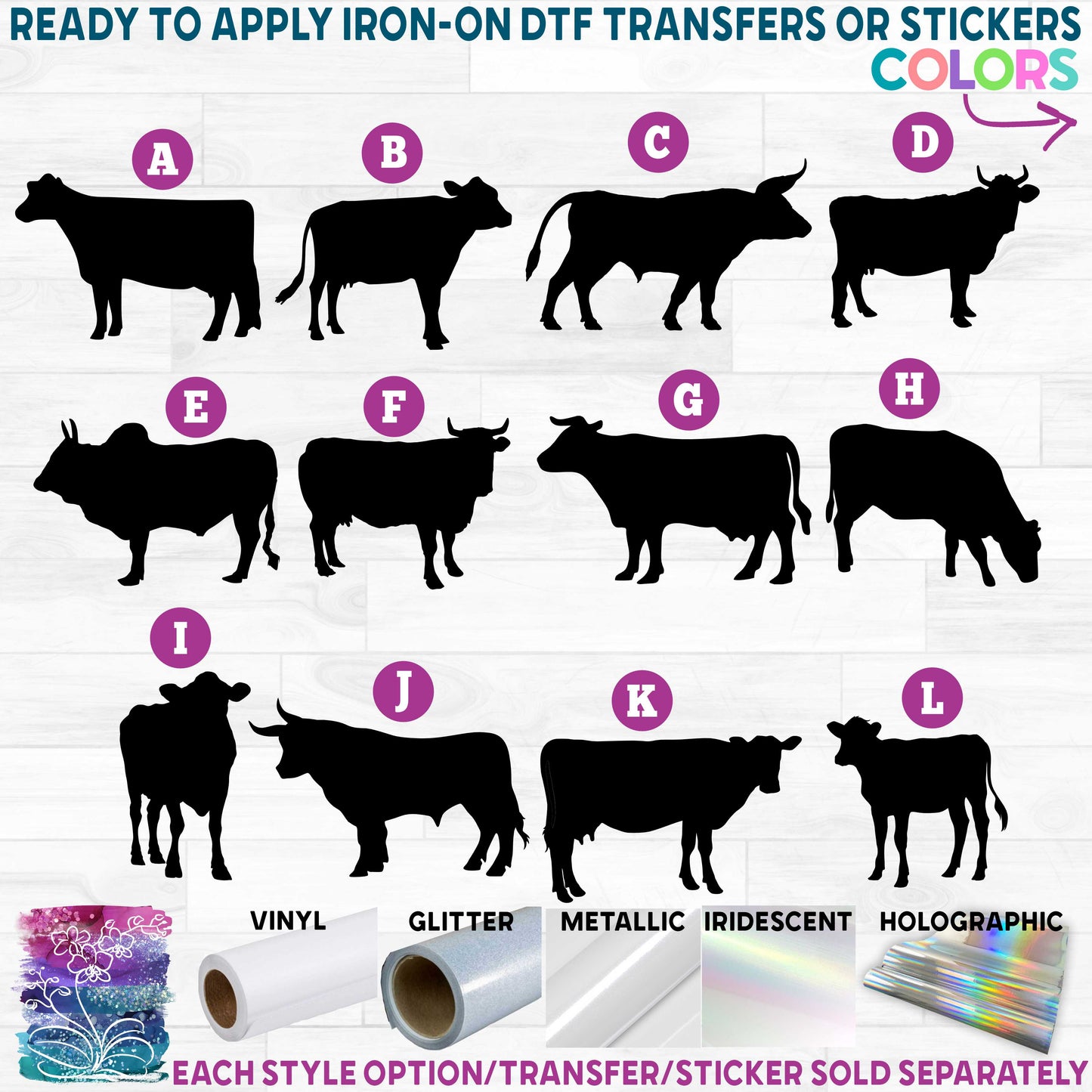 (s003-02) Cows Cow Printed Heat Transfer or Sticker