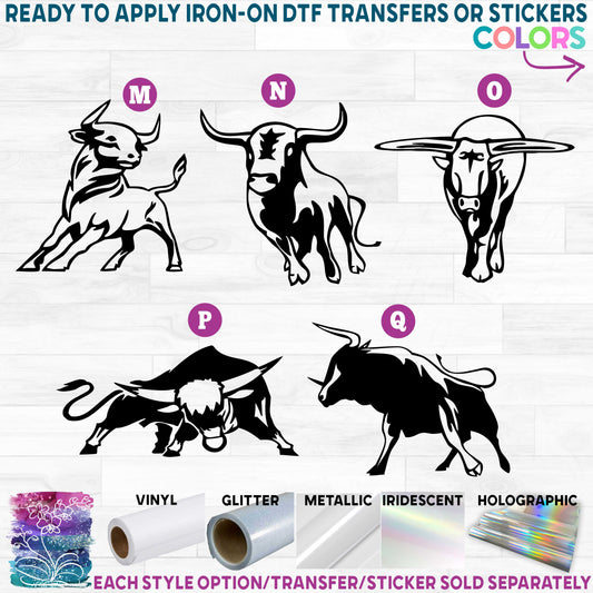 (s003-02) Cow Bull Steer Printed Heat Transfer or Sticker