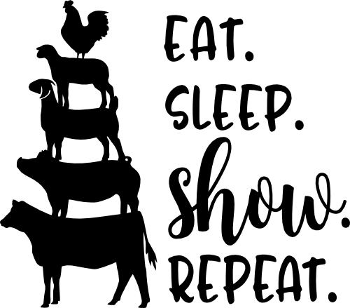 (s003-09-C) Eat Sleep Show Repeat Farm Animals