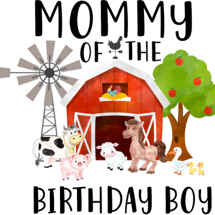 (s003-16B) Red Barn Farm Animals Age Custom Name Text Family