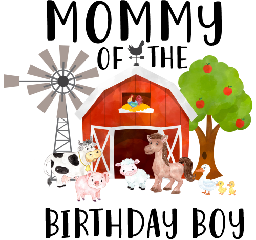 (s003-16B) Red Barn Farm Animals Age Custom Name Text Family