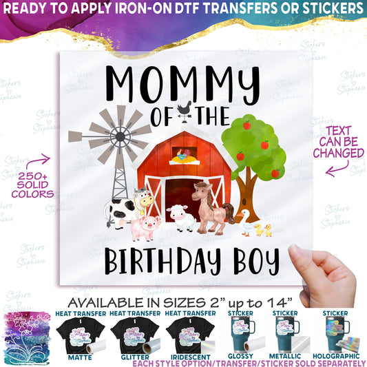 (s003-16B) Red Barn Farm Animals Age Custom Name Text Family