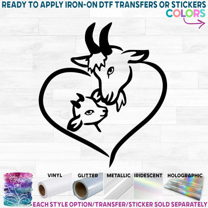 (s003-03H) Goat Love Heart Mommy Baby Kid