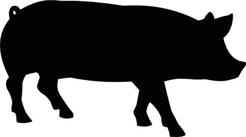 (003-04-F) Pig Silhouette