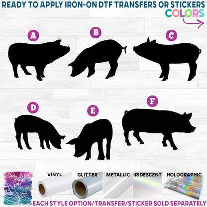 (s003-04) Pig Pigs Printed Heat Transfer or Sticker