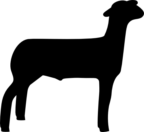 (s003-05-F) Lamb Sheep Silhouette