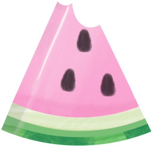 (s004-1-2L) Pink Watermelon Slice