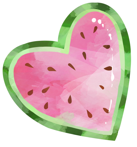 (s004-1-1U) Pink Watermelon Heart
