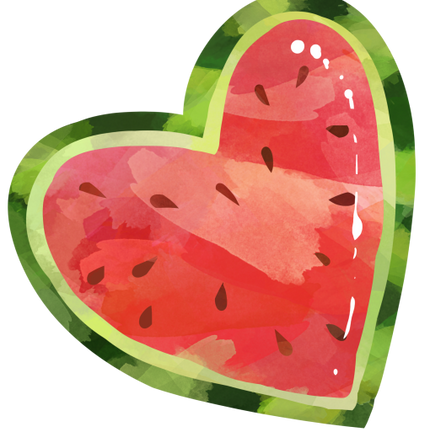 (s004-1-1V) Red Watermelon Heart