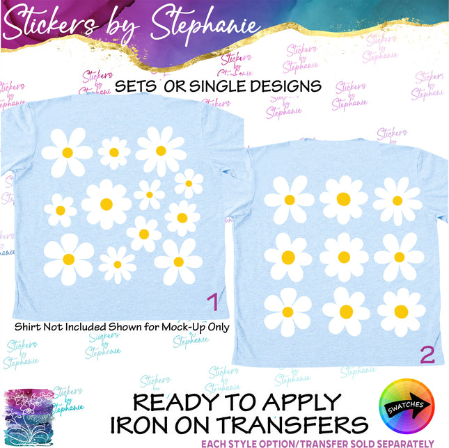 (s04-143) White Daisies Daisy Flowers Iron-On Transfer