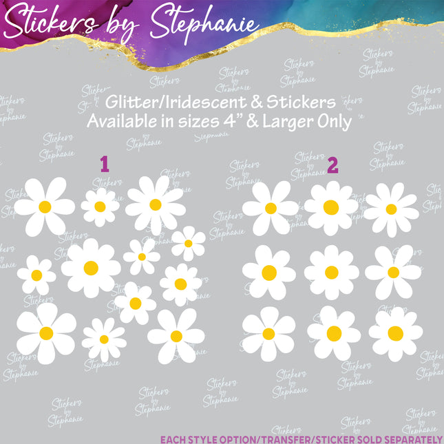 (s04-143) White Daisies Daisy Flowers Iron-On Transfer