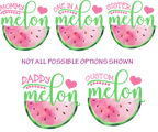 (s004-2B) Pink Watermelon One in a Melon Family Custom Text
