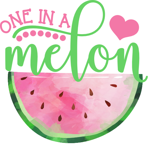 (s004-2B) Pink Watermelon One in a Melon Family Custom Text