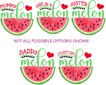 (s004-2A) Red Watermelon One in a Melon Family Custom Text