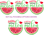 (s004-2A) Red Watermelon One in a Melon Family Custom Text