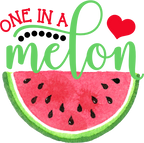 (s004-2A) Red Watermelon One in a Melon Family Custom Text