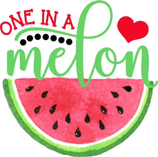 (s004-2A) Red Watermelon One in a Melon Family Custom Text