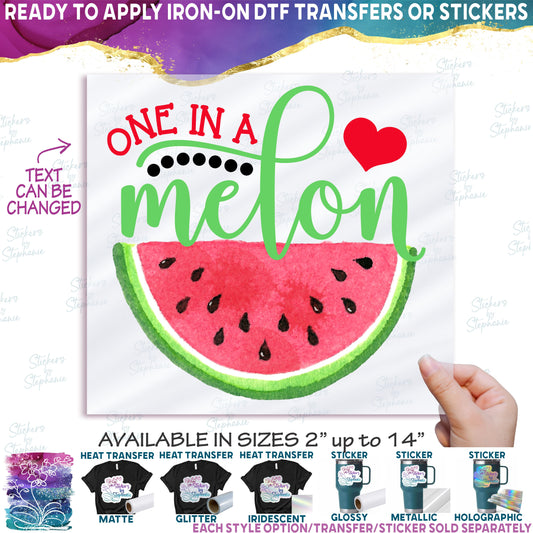 (s004-2A) Red Watermelon One in a Melon Family Mommy Custom Text