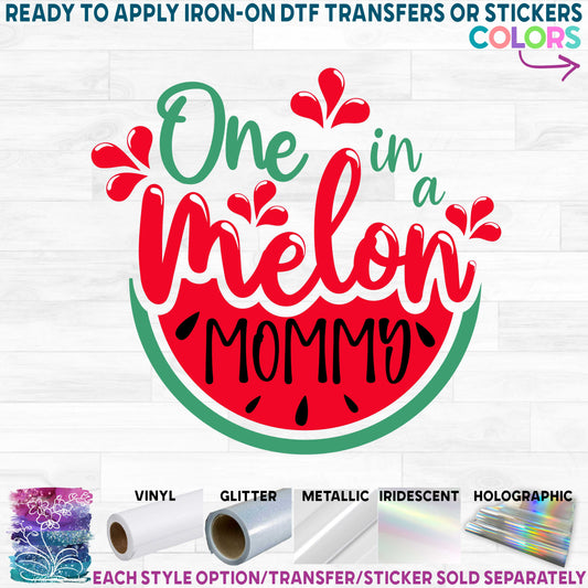 (s004-2D) Red Watermelon One in a Melon Family Custom Text