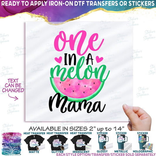 (s004-2F) Pink Watermelon One in a Melon, Sweet One, Two Sweet, Family Custom Text