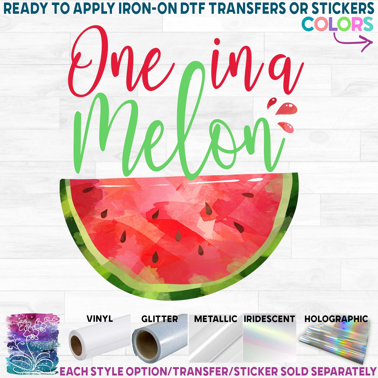 (s004-2H) Red Watermelon One in a Melon Family Custom Text