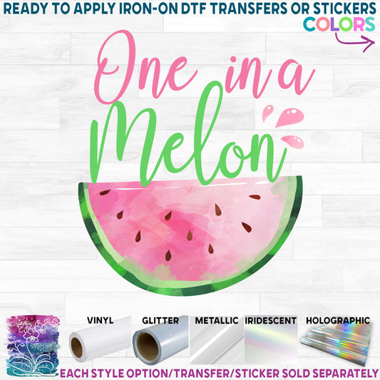 (s004-2I) Pink Watermelon Watermelon One in a Melon Family Custom Text