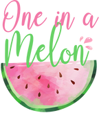 (s004-2I) Pink Watermelon One in a Melon Family Custom Text