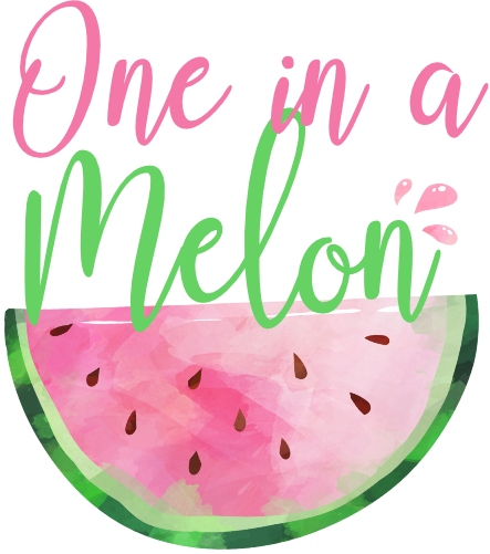 (s004-2I) Pink Watermelon One in a Melon Family Custom Text