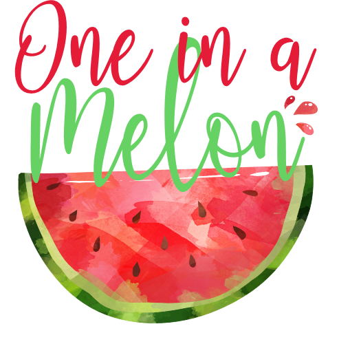 (s004-2H) Red Watermelon One in a Melon Family Custom Text