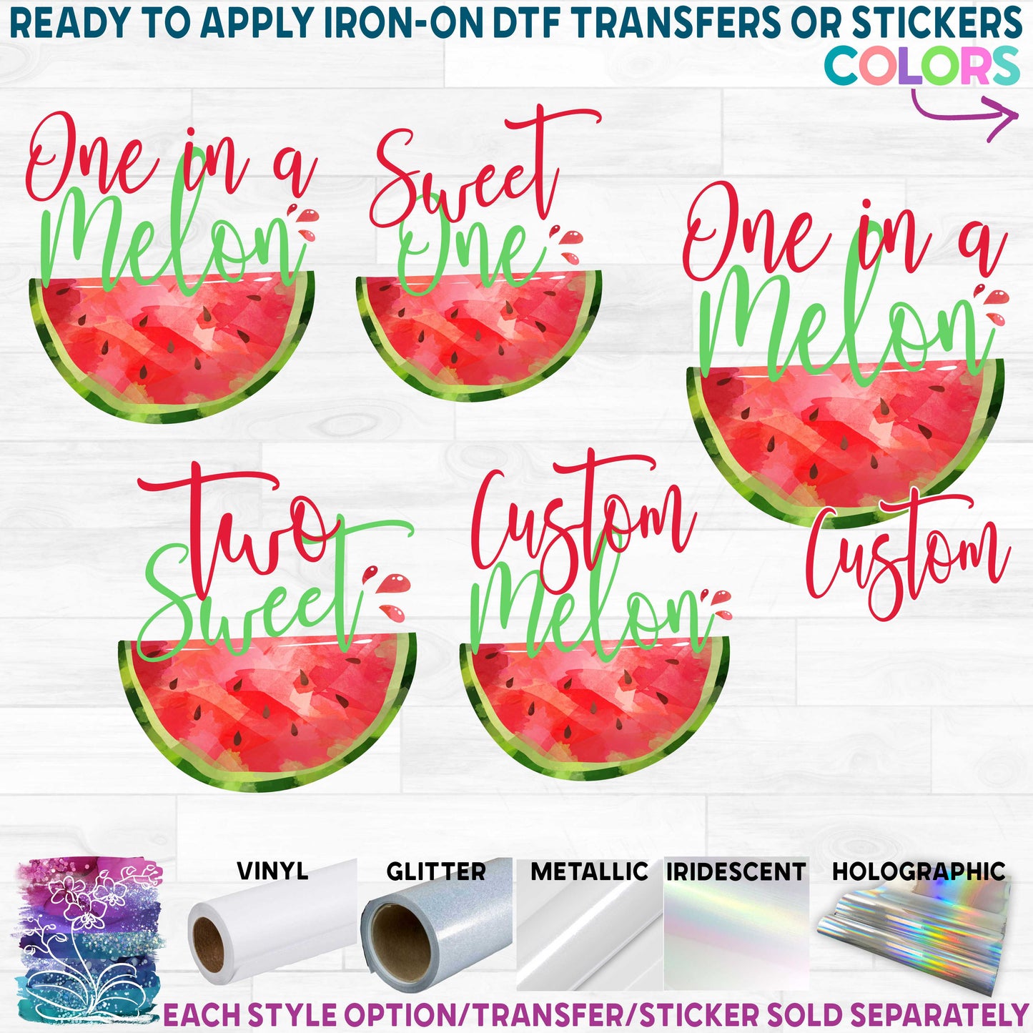 (s004-2H) Red Watermelon One in a Melon Family Custom Text