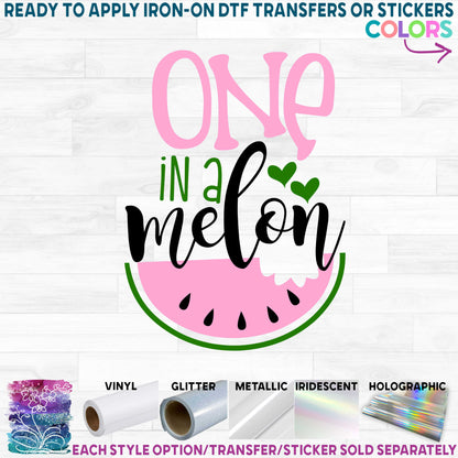 (s004-2L) Pink Watermelon One in a Melon Family Custom Text