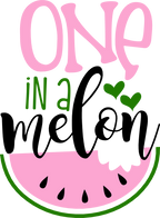 (s004-2L) Pink Watermelon One in a Melon Family Custom Text