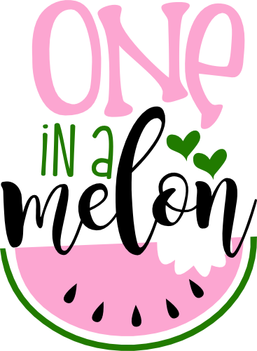 (s004-2L) Pink Watermelon One in a Melon Family Custom Text