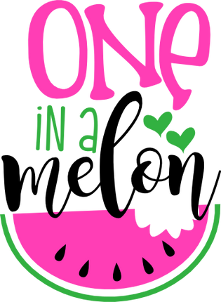 (s004-2K) Pink Watermelon One in a Melon Family Custom Text