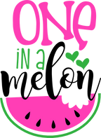 (s004-2K) Pink Watermelon One in a Melon Family Custom Text