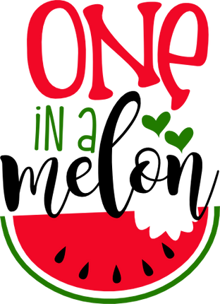 (s004-2J) Red Watermelon One in a Melon Family Custom Text