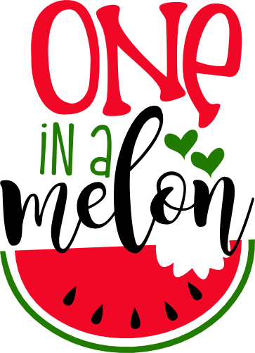 (s004-2J) Red Watermelon One in a Melon Family Custom Text