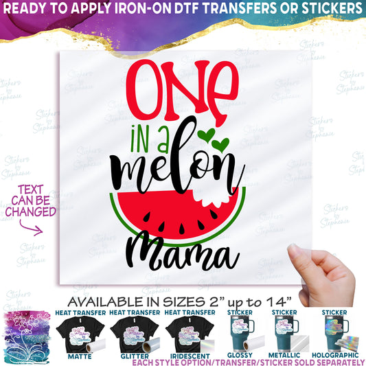 (s004-2J) Red Watermelon One in a Melon Family Custom Text