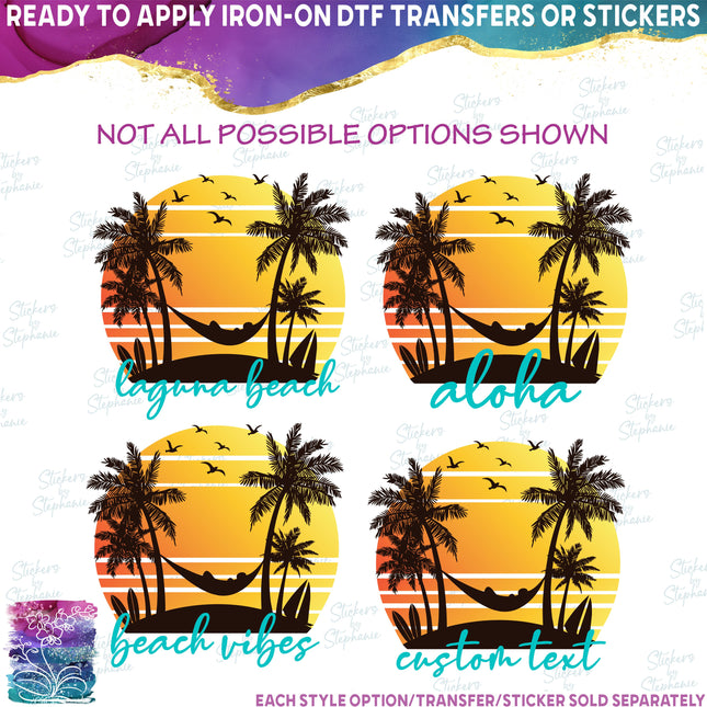 (040-02-D) Palm Tree Retro Sunset