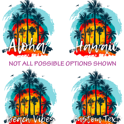 (040-02-E) Palm Tree Retro Sunset