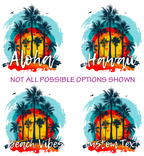 (040-02-E) Palm Tree Retro Sunset